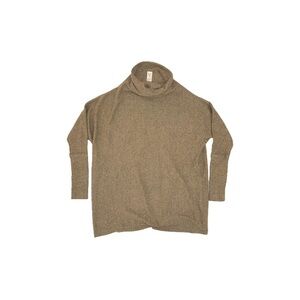 We The Free by Free People Kitty Waffle Knit Funnel Neck in Army Green – Size XS